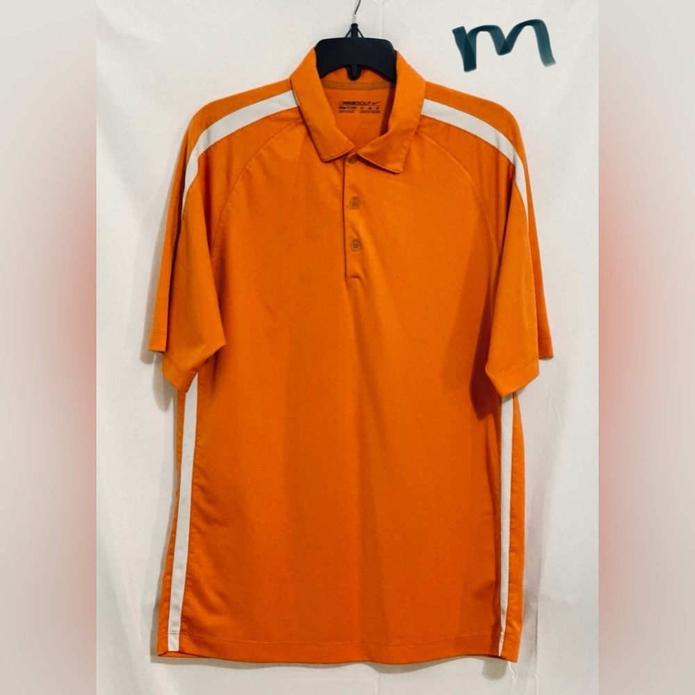 MENS NIKE ORANGE & WHITE GOLF ⛳️ SHIRT